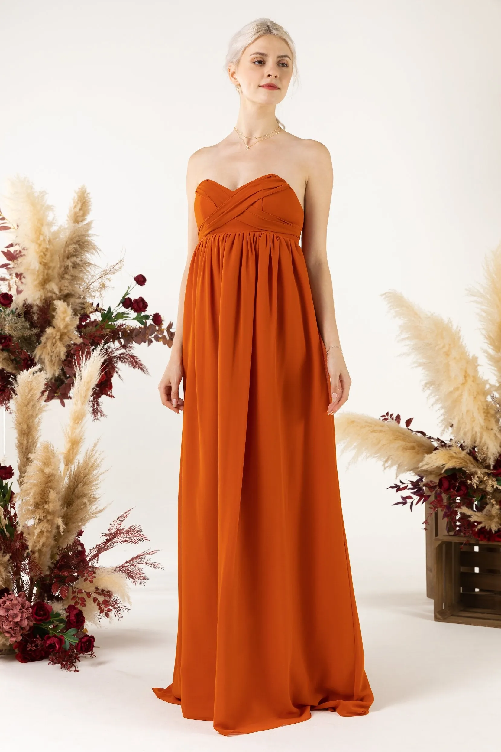 A-Line Sweep-Brush Train Chiffon Bridesmaid Dress CB0470 sold by Cocomelody product image thumbnail 4
