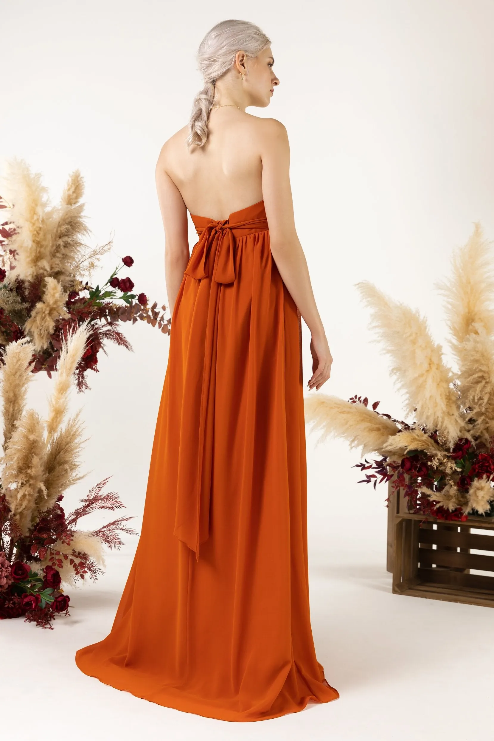 A-Line Sweep-Brush Train Chiffon Bridesmaid Dress CB0470 sold by Cocomelody product image thumbnail 5
