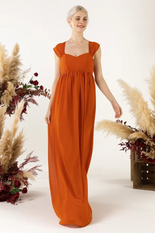 A-Line Sweep-Brush Train Chiffon Bridesmaid Dress CB0470 sold by Cocomelody