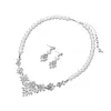 Bridal rhinestone pearl earring necklace set wedding accessories 601324768837 sold by Cocomelody
