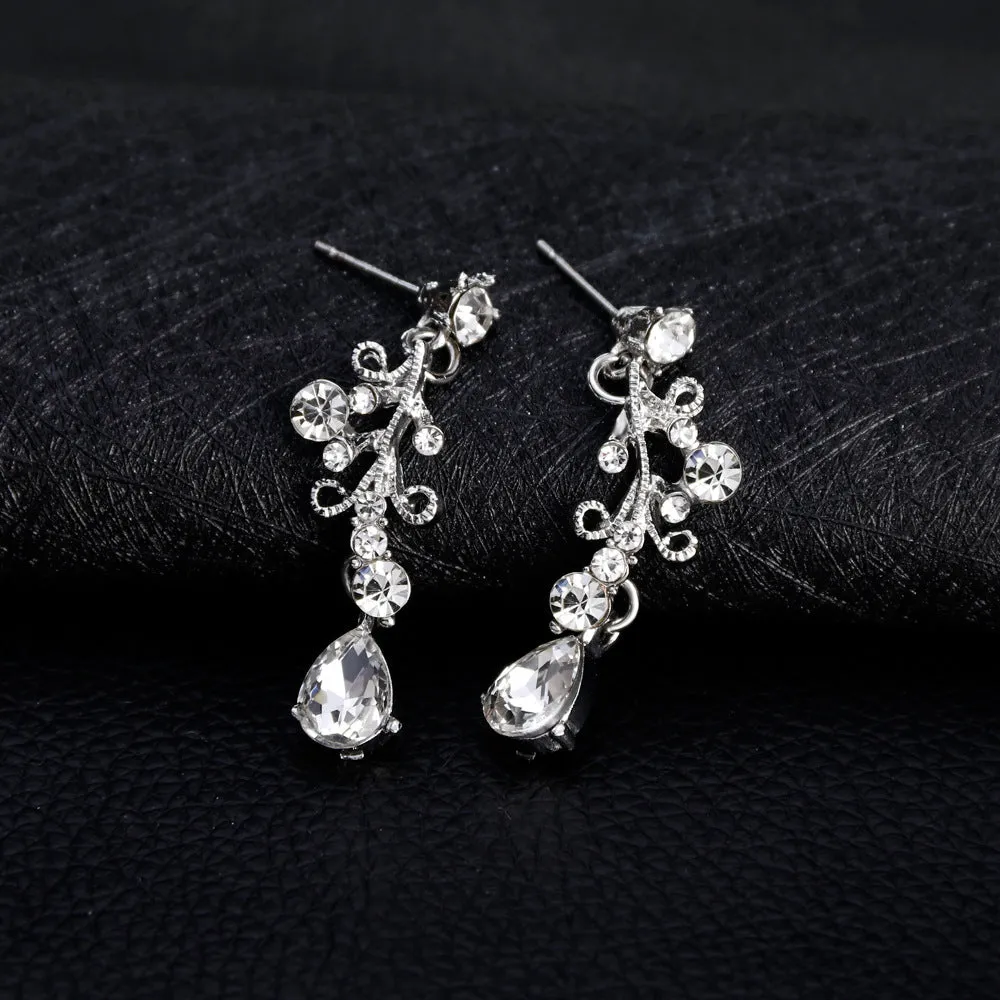 Necklace Earrings set Crystal clavicle necklace Wedding accessories jewelry set 806809386799 sold by Cocomelody product image thumbnail 5