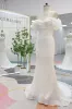 Trumpet-Mermaid Court Train Sequined Lace Wedding Dress CW3265 sold by Cocomelody