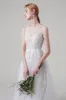 A-Line Sweep-Brush Train Lace Tulle Wedding Dress CW2704 sold by Cocomelody