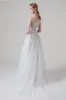 A-Line Sweep-Brush Train Lace Tulle Wedding Dress CW2704 sold by Cocomelody