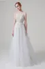 A-Line Sweep-Brush Train Lace Tulle Wedding Dress CW2704 sold by Cocomelody