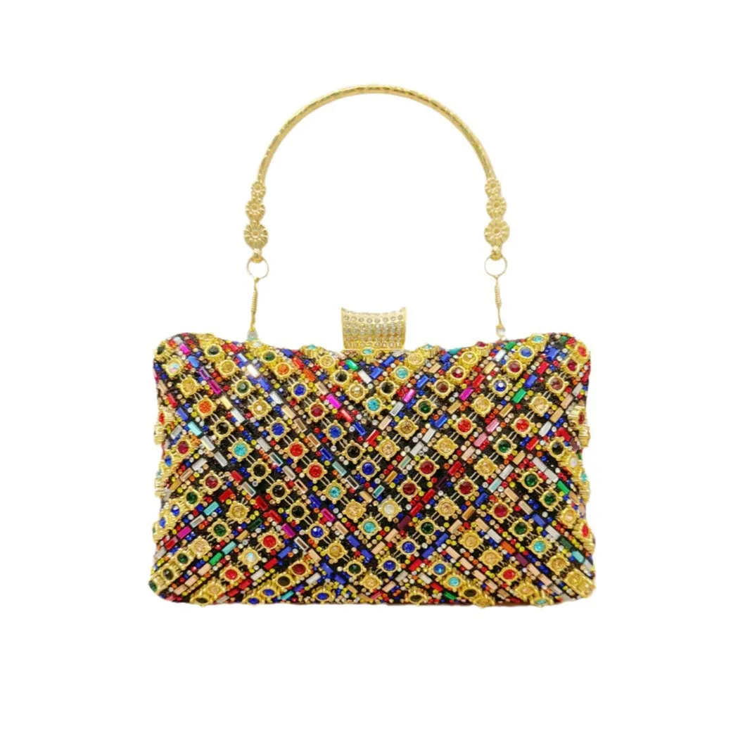 Rhinestone tote Bag Banquet Bag diamond-encrusted diagonal dinner bag 754743789639 sold by Cocomelody