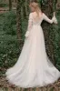 A-Line Sweep-Brush Train Lace Tulle Wedding Dress CW2752 sold by Cocomelody