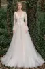 A-Line Sweep-Brush Train Lace Tulle Wedding Dress CW2752 sold by Cocomelody