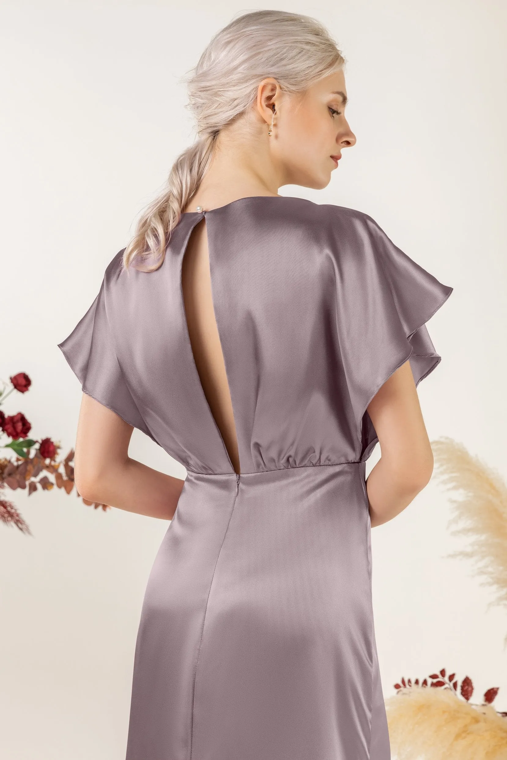 Sheath Sweep Acetate Satin Bridesmaid Dress Formal Dresses CB0512 sold by Cocomelody product image thumbnail 2