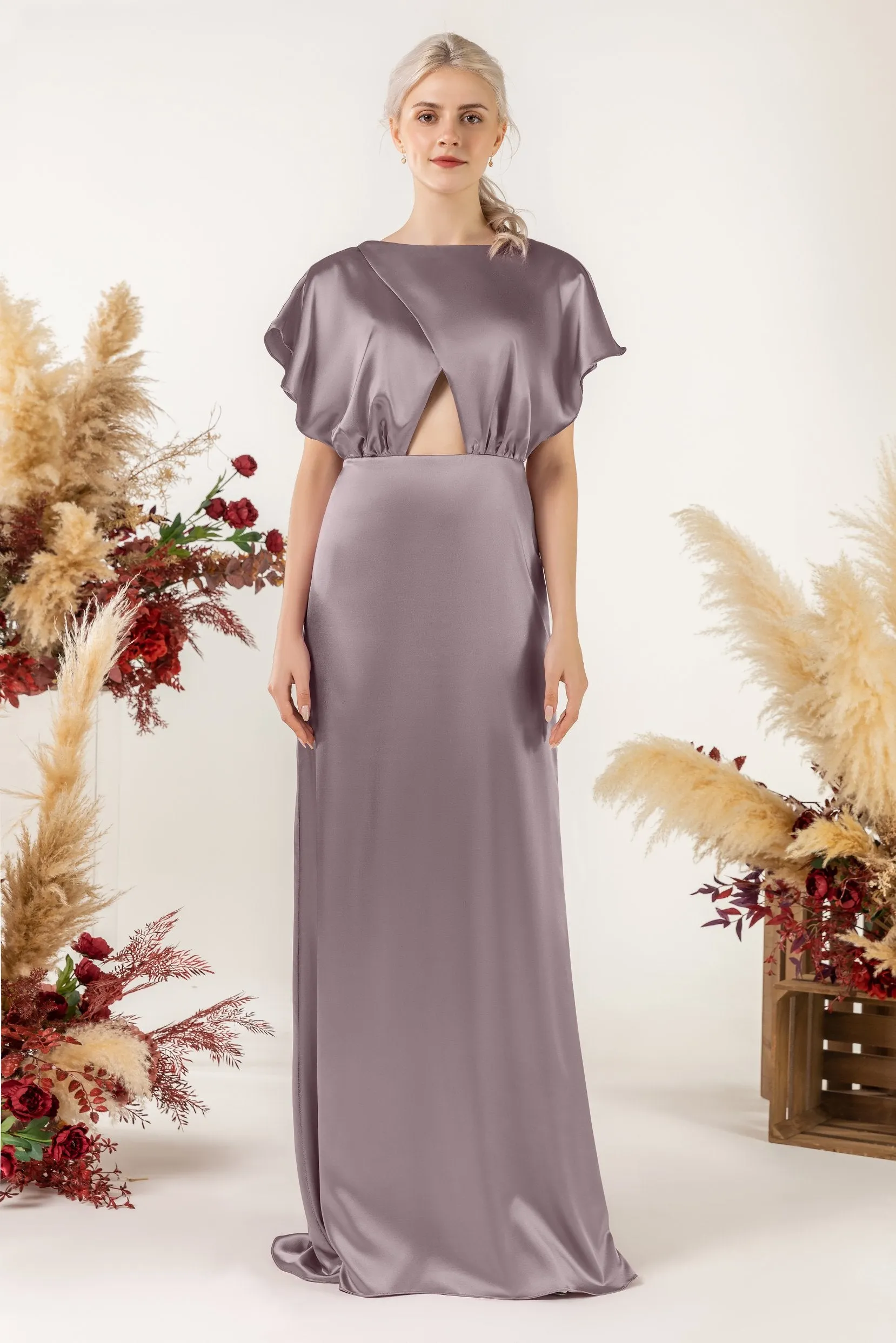 Sheath Sweep Acetate Satin Bridesmaid Dress Formal Dresses CB0512 sold by Cocomelody