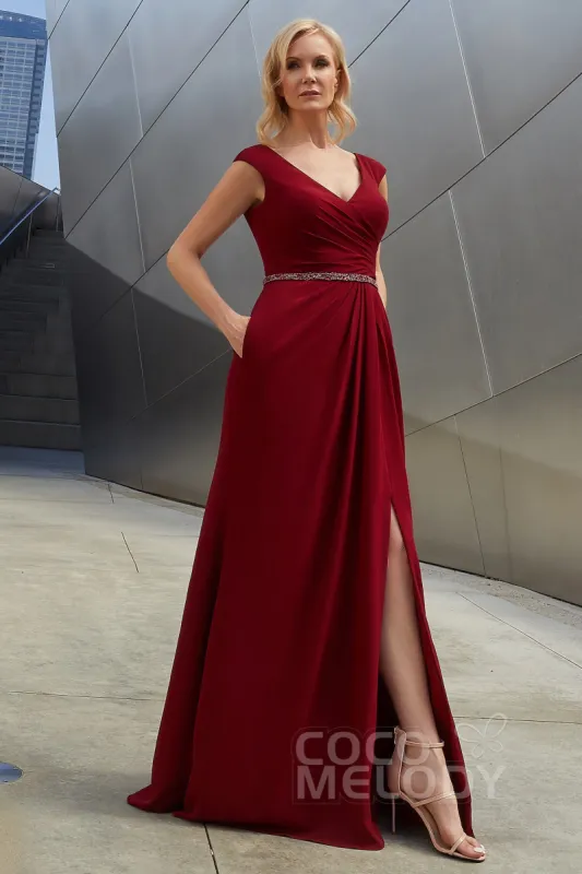 Sheath-Column Floor Length Chiffon Dress PR3606CR sold by Cocomelody