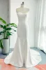 Trumpet-Mermaid Court Train Stretch Satin Wedding Dress CW3132 sold by Cocomelody