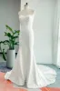 Trumpet-Mermaid Court Train Stretch Satin Wedding Dress CW3132 sold by Cocomelody