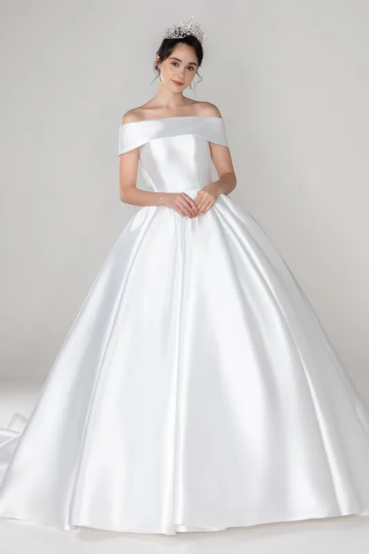Princess Court Train Mikado Wedding Dress CW2520 sold by Cocomelody