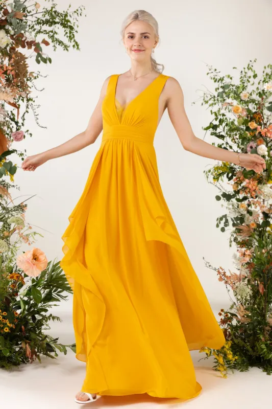A-Line Sweep-Brush Train Chiffon Bridesmaid Dress CB0467 sold by Cocomelody