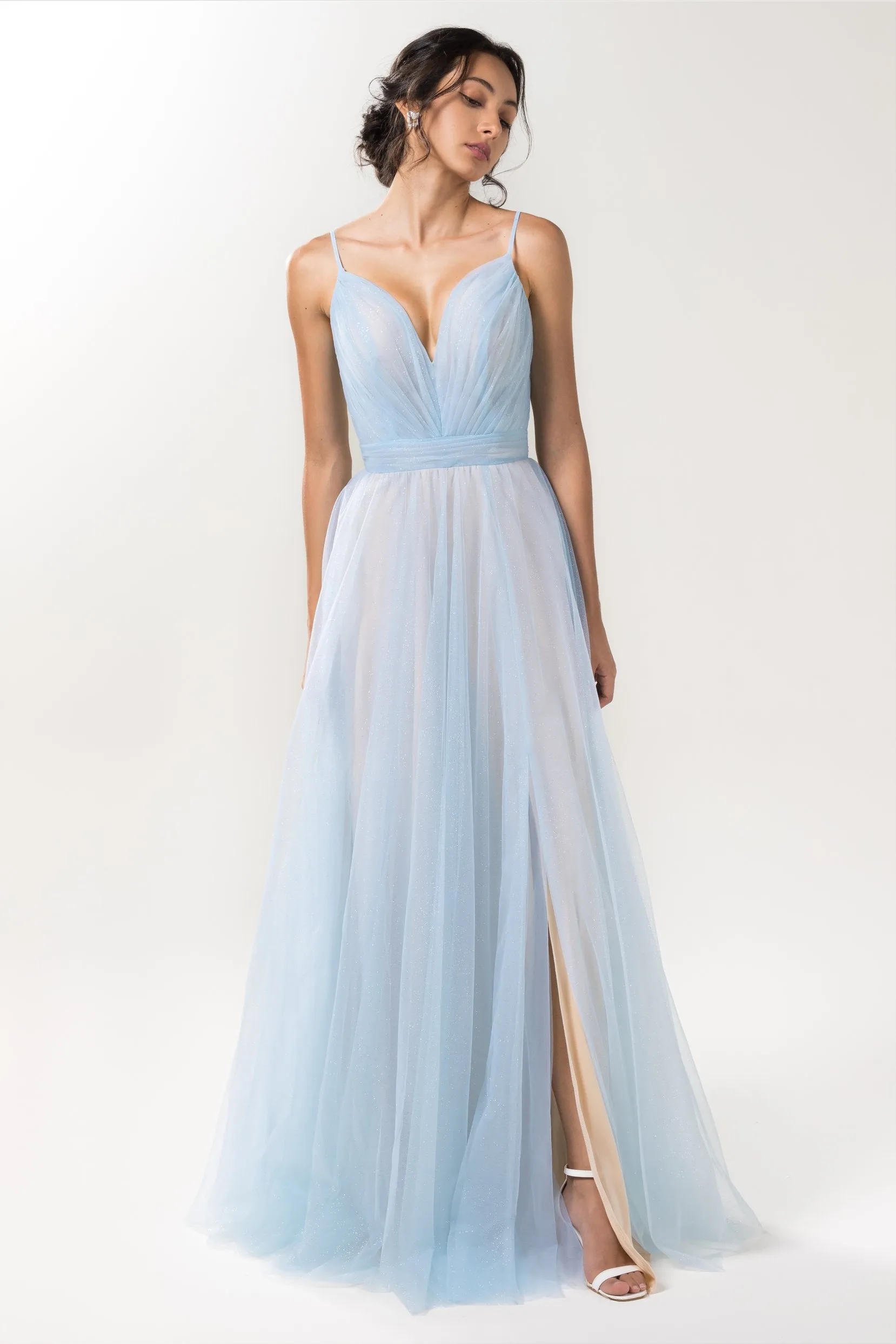 A-Line Floor Length Sparkling Tulle Bridesmaid Dress Formal Dresses CB0613 sold by Cocomelody