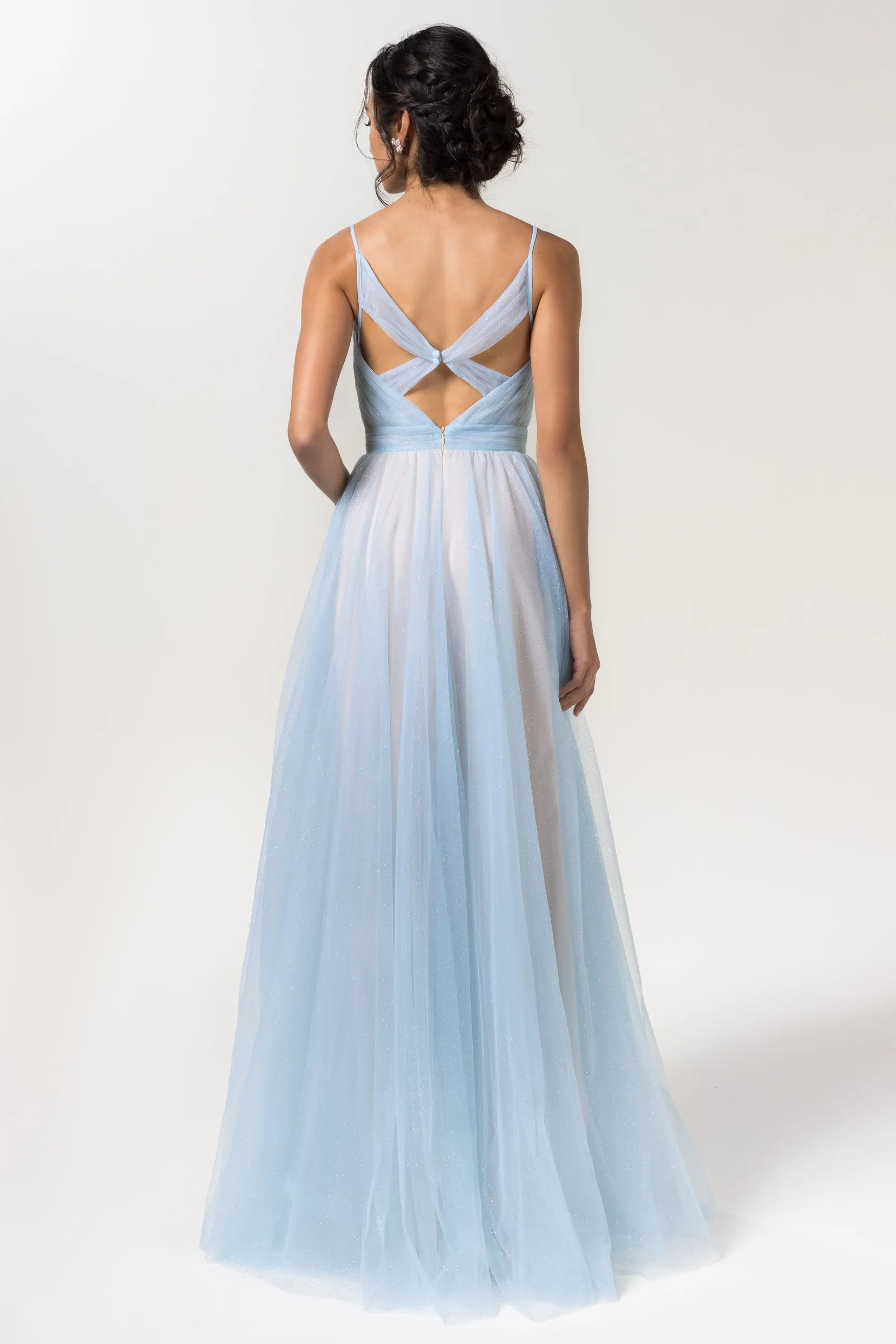 A-Line Floor Length Sparkling Tulle Bridesmaid Dress Formal Dresses CB0613 sold by Cocomelody product image thumbnail 2