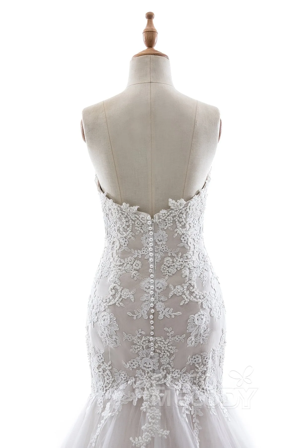 Trumpet-Mermaid Court Train Tulle Lace Wedding Dress LD5580 sold by Cocomelody product image thumbnail 5