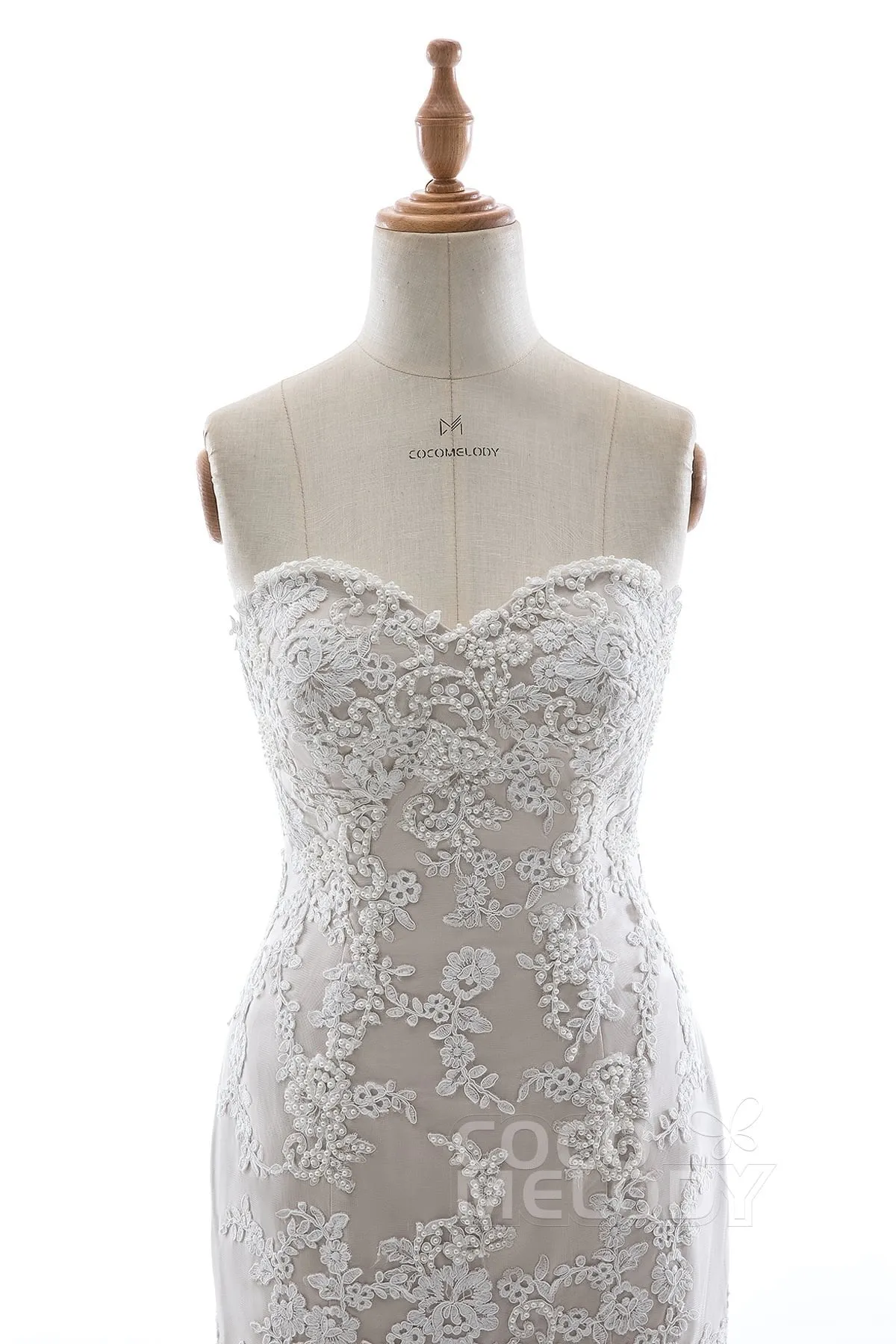 Trumpet-Mermaid Court Train Tulle Lace Wedding Dress LD5580 sold by Cocomelody product image thumbnail 3