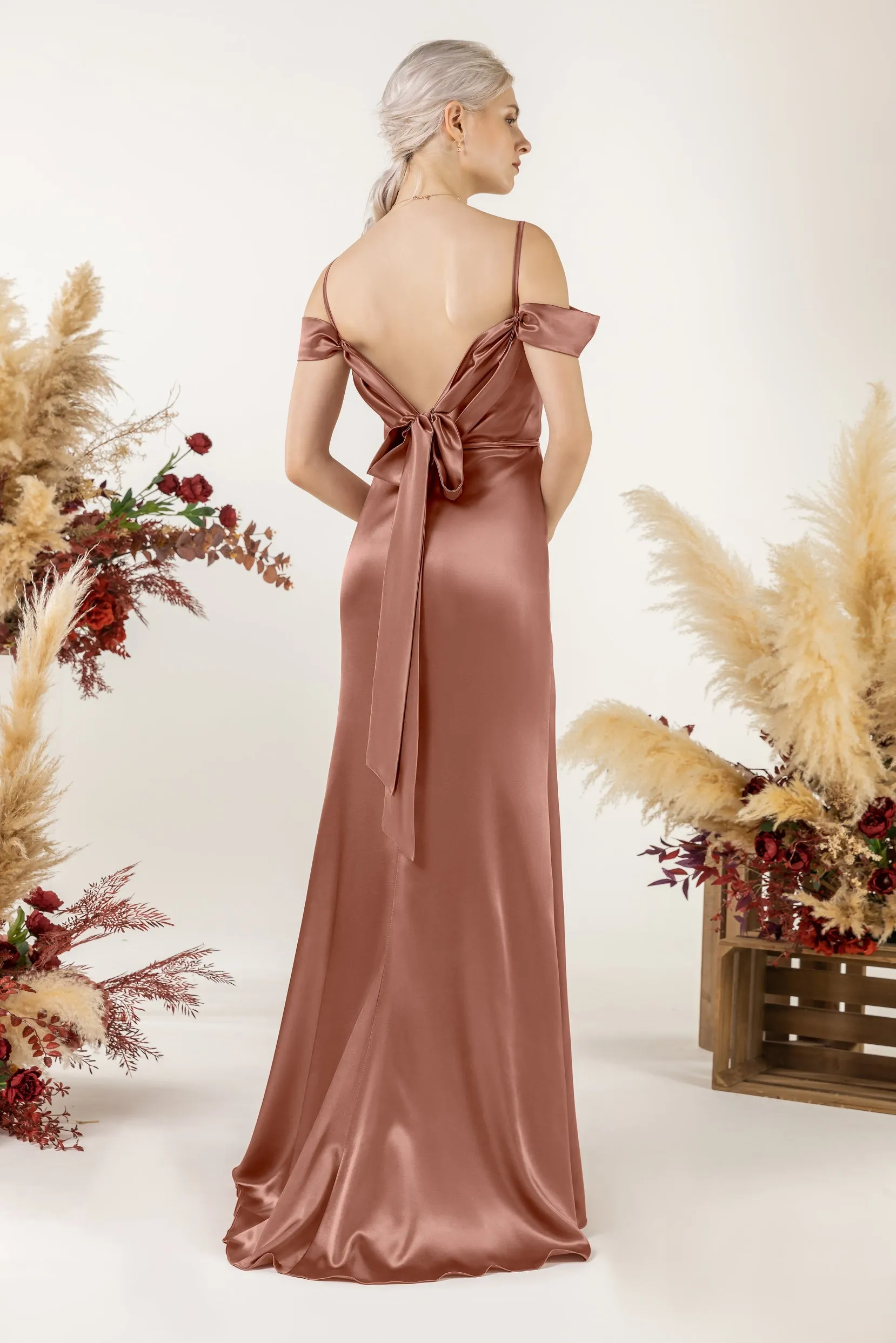Trumpet Luxe Satin Bridesmaid Dress Formal Dresses CB0509 sold by Cocomelody product image thumbnail 4
