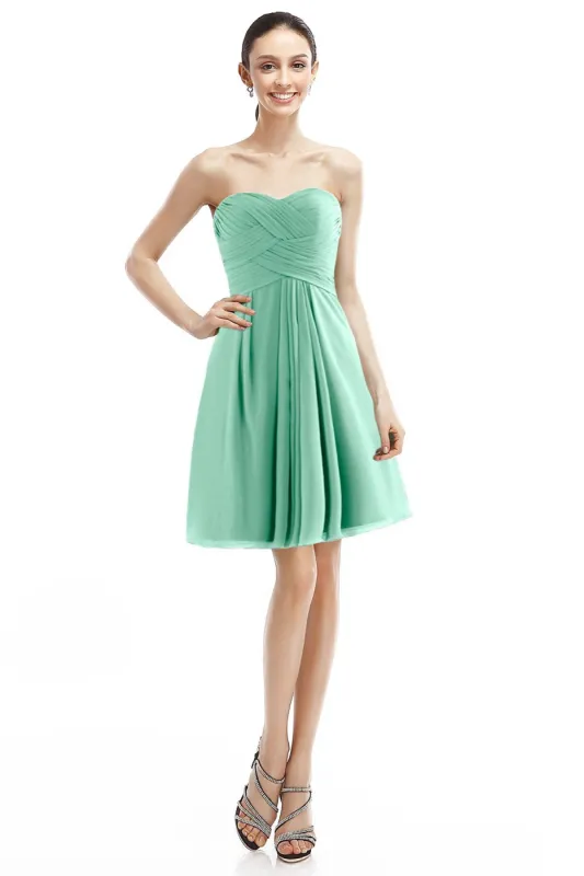 A-Line Knee Length Chiffon Bridesmaid Dress COZK14018 sold by Cocomelody