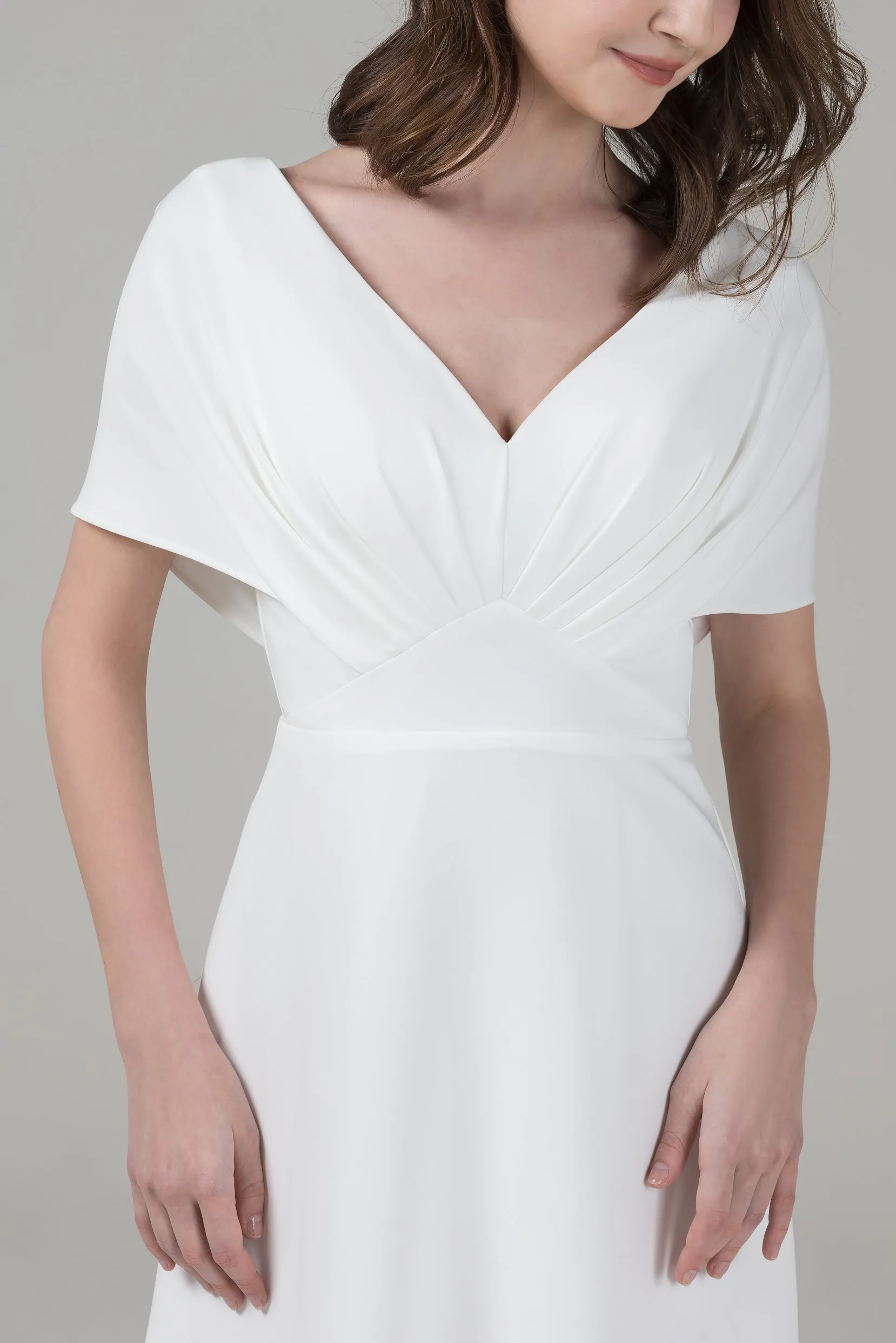 A-Line Court Train Elastic Cloth Wedding Dress CW2564 sold by Cocomelody product image thumbnail 5