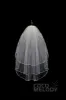 Three-tier Ribbon Edge Tulle Hip Veils with Pearls AV18009 sold by Cocomelody