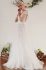 A-Line Sweep-Brush Train Lace Tulle Wedding Dress CW3045 sold by Cocomelody