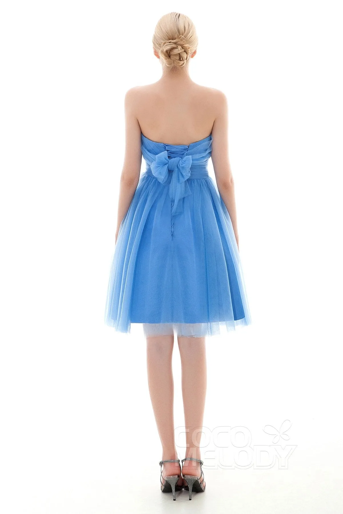 A-Line Short-Mini Tulle Bridesmaid Dress COLM16001 sold by Cocomelody product image thumbnail 2