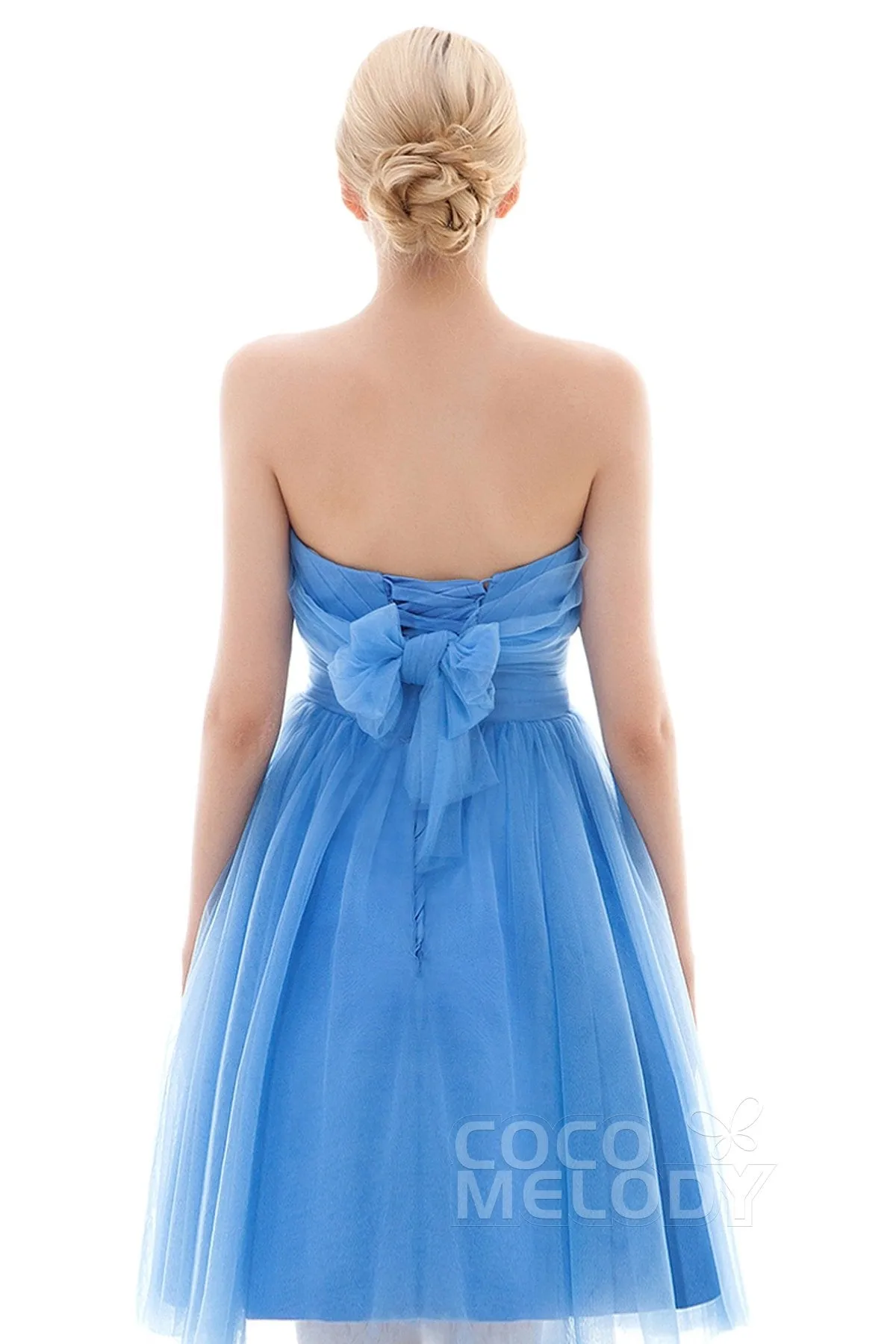 A-Line Short-Mini Tulle Bridesmaid Dress COLM16001 sold by Cocomelody product image thumbnail 5