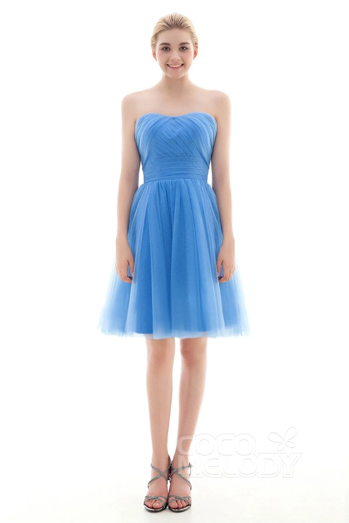 A-Line Short-Mini Tulle Bridesmaid Dress COLM16001 sold by Cocomelody