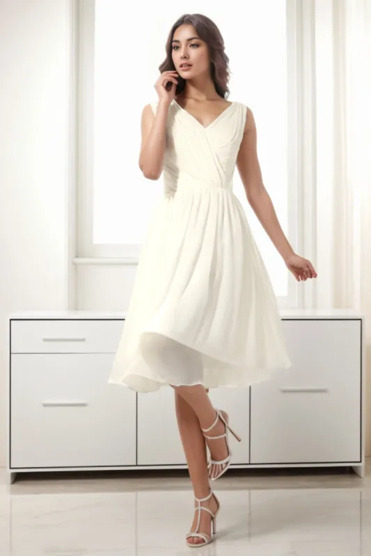 A-Line Tea Length Chiffon Homecoming Dresses CS0528 sold by Cocomelody