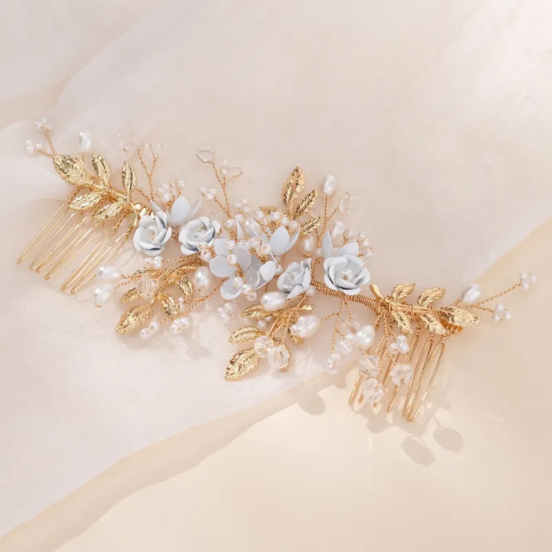 Bridal accessories Insert comb Atmospheric flowers wedding hair styling hair accessories vintage handcrafted comb 768931639047 sold by Cocomelody