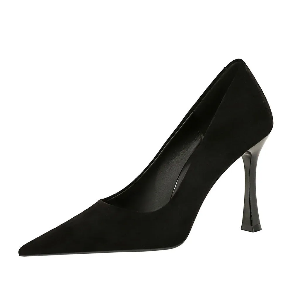 Black Suede Pointy Stiletto Heels 753837040195 sold by Cocomelody