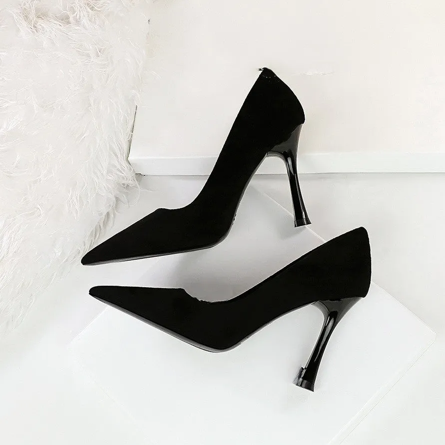 Black Suede Pointy Stiletto Heels 753837040195 sold by Cocomelody product image thumbnail 2