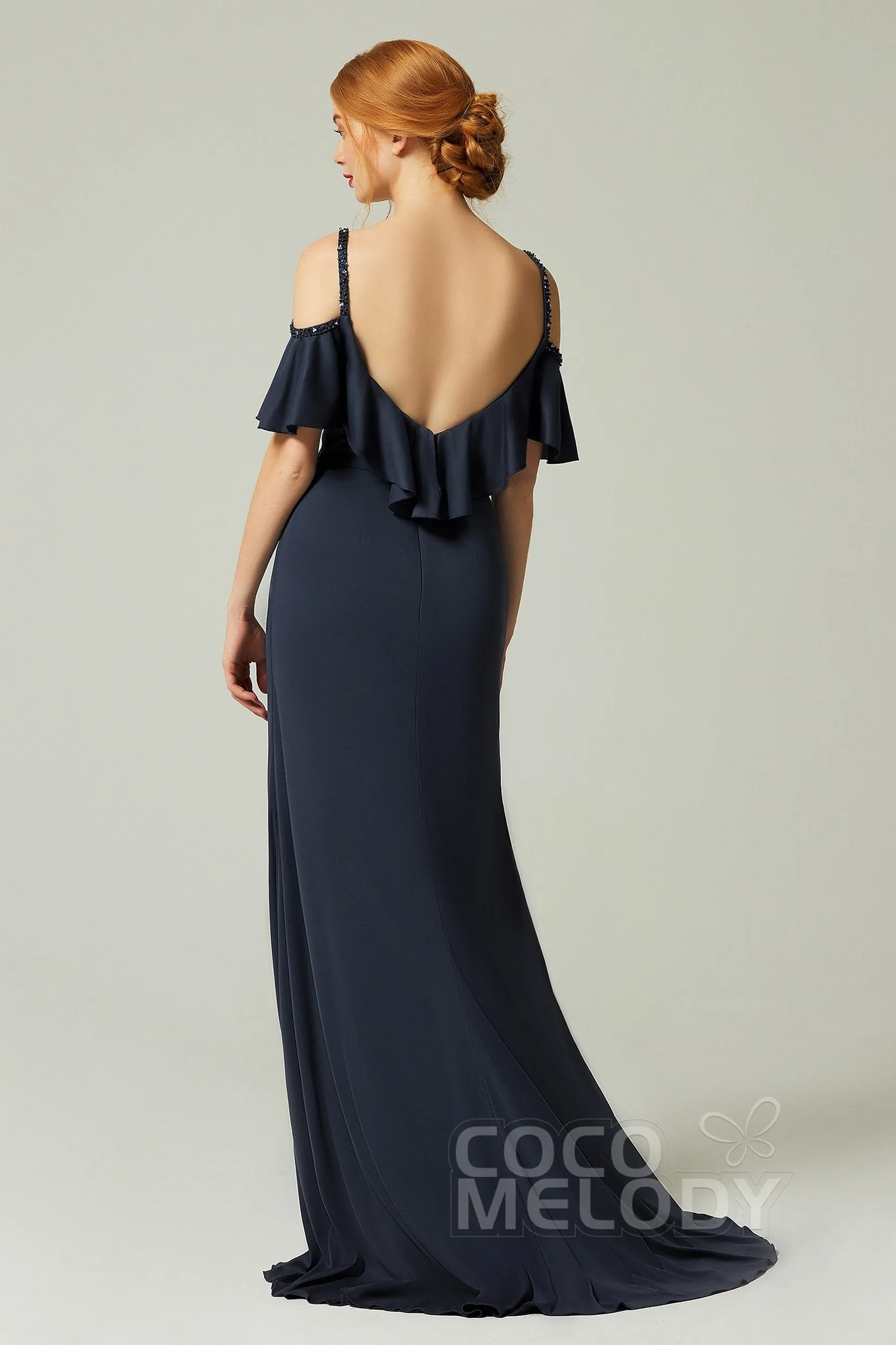 Sheath-Column Sweep Train Chiffon Bridesmaid Dress Formal Dresses CB0359 sold by Cocomelody product image thumbnail 2