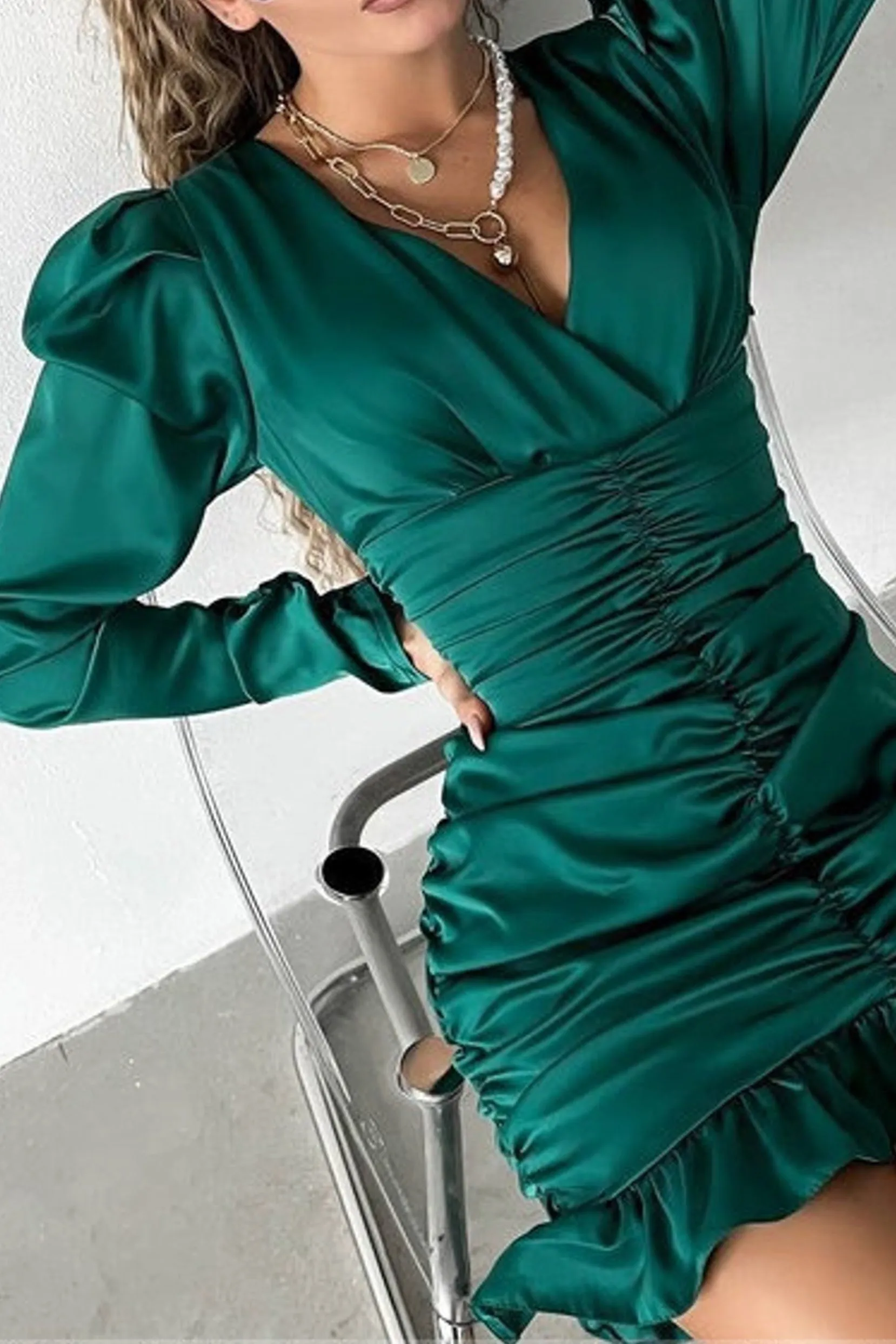 Sheath-Column Short-Mini Elastic Satin Dress CG0158 sold by Cocomelody product image thumbnail 3