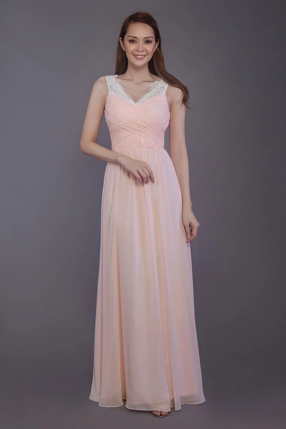Sheath-Column Floor Length Chiffon Bridesmaid Dress PR3542 sold by Cocomelody