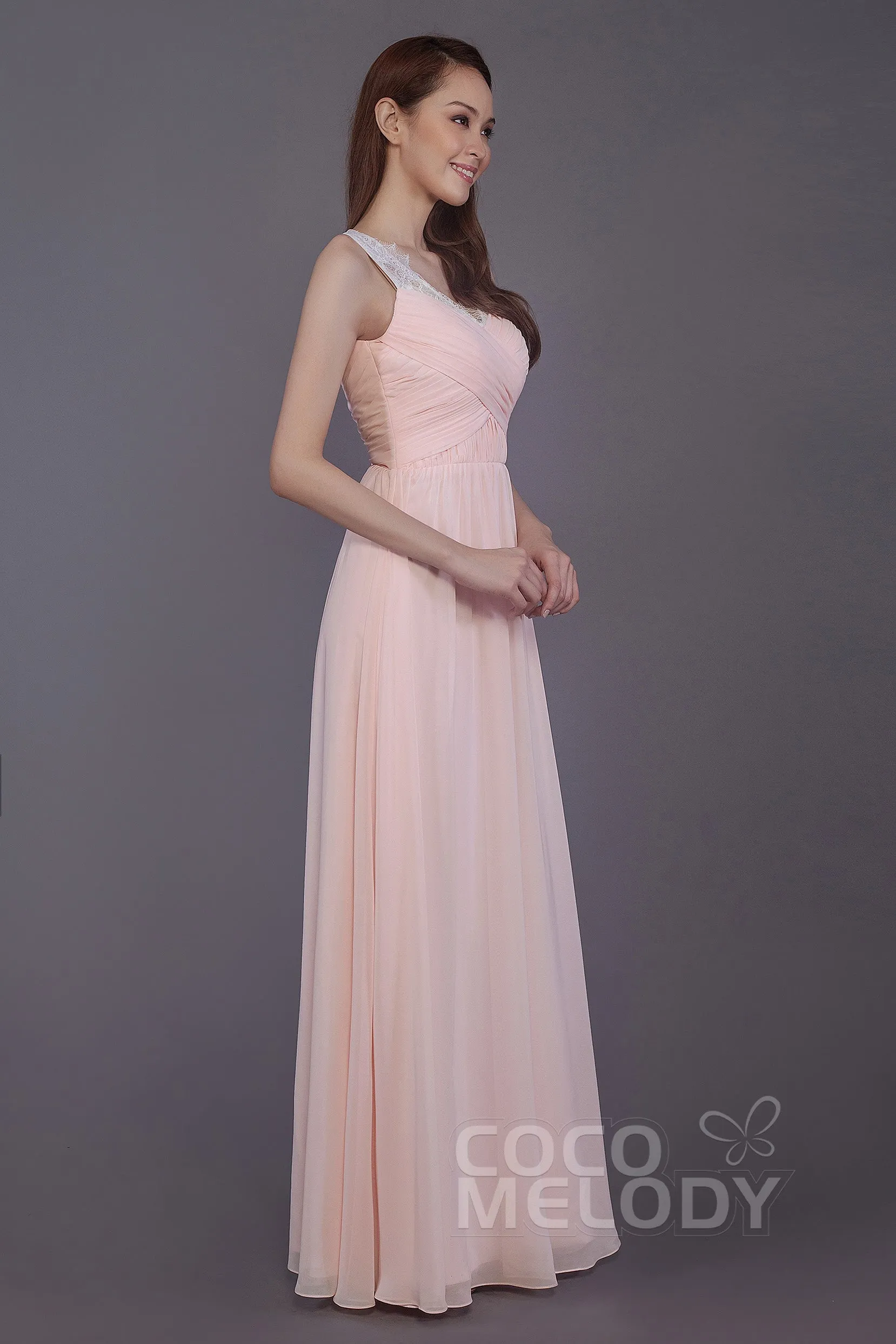 Sheath-Column Floor Length Chiffon Bridesmaid Dress PR3542 sold by Cocomelody product image thumbnail 4