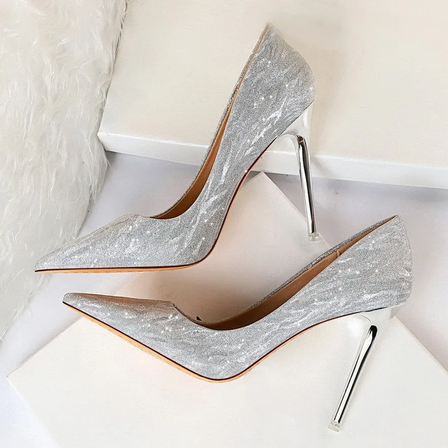 Glitter and Metallic Pointy Stiletto Heels 606336050941 sold by Cocomelody product image thumbnail 5