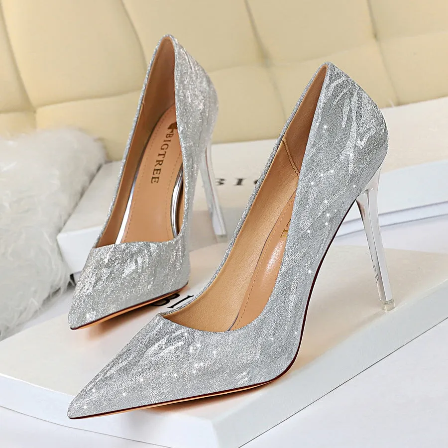 Glitter and Metallic Pointy Stiletto Heels 606336050941 sold by Cocomelody product image thumbnail 3