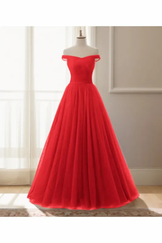 A-Line Floor Length Tulle Prom Dress CS0459 sold by Cocomelody