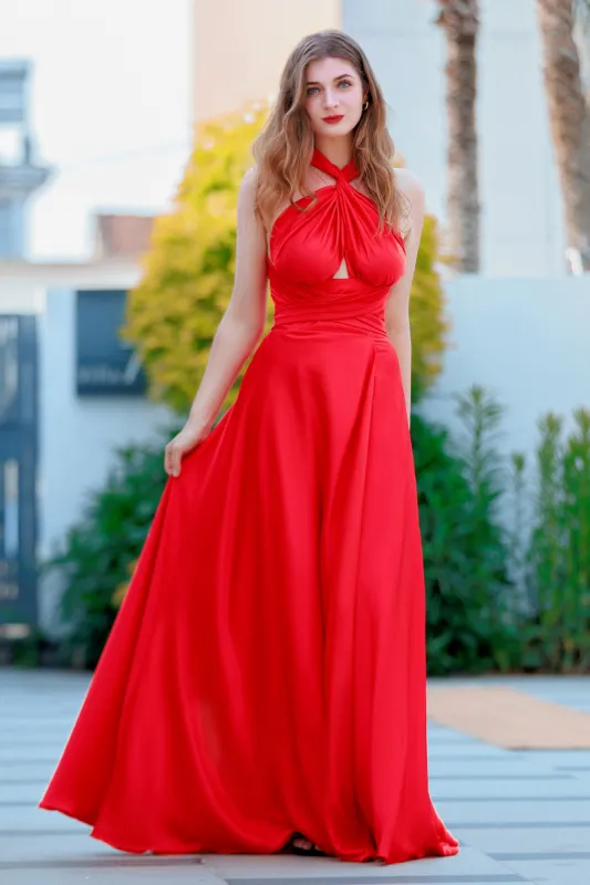 Sheath-Column Sweep-Brush Train Forged Chiffon Prom Dress CS0492 sold by Cocomelody