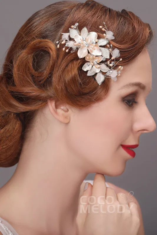 Pretty Alloy Hairpins with Imitation Pearl AH17042 sold by Cocomelody