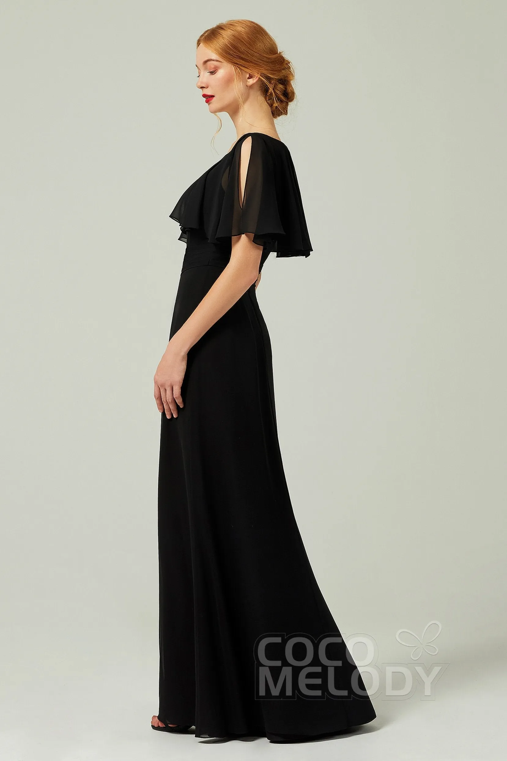 Sheath-Column Floor Length Chiffon Bridesmaid Dress Formal Dresses CB0341 sold by Cocomelody product image thumbnail 3