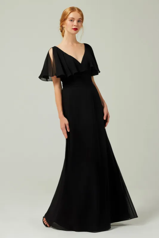 Sheath-Column Floor Length Chiffon Bridesmaid Dress Formal Dresses CB0341 sold by Cocomelody