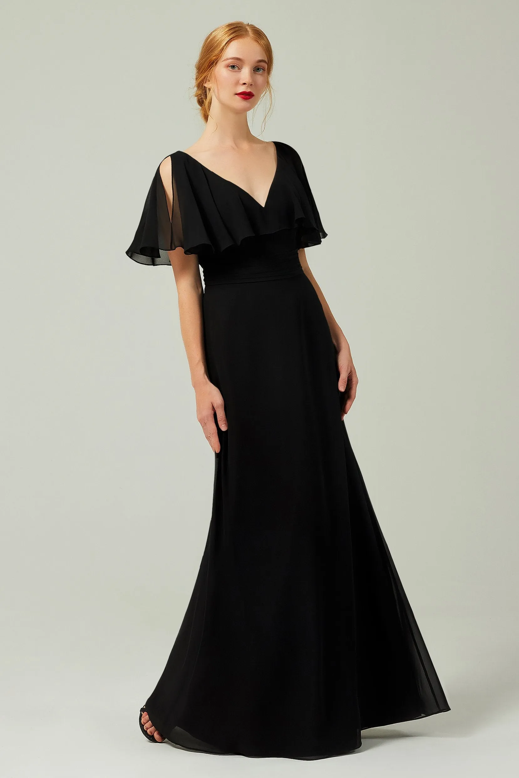 Sheath-Column Floor Length Chiffon Bridesmaid Dress Formal Dresses CB0341 sold by Cocomelody