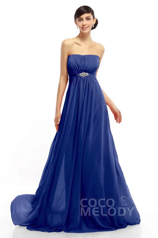 A-Line Sweep-Brush Train Chiffon Dresses COLT14008 sold by Cocomelody