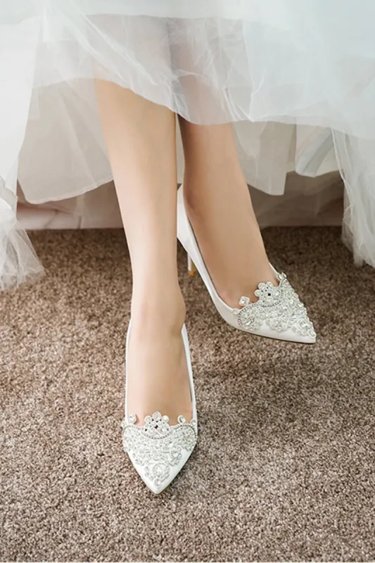 Stiletto Heel 9cm Satin Heels Bridal Shoes CK0128 sold by Cocomelody