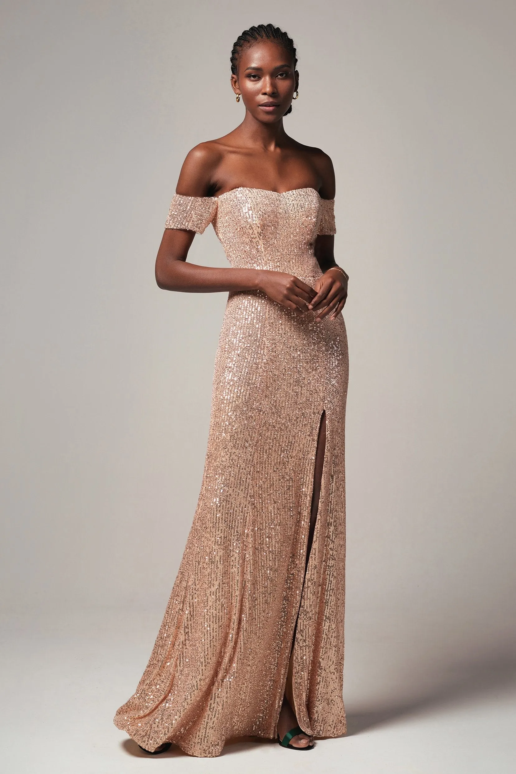 Sheath-Column Floor Length Sequined Dress CS0265 sold by Cocomelody